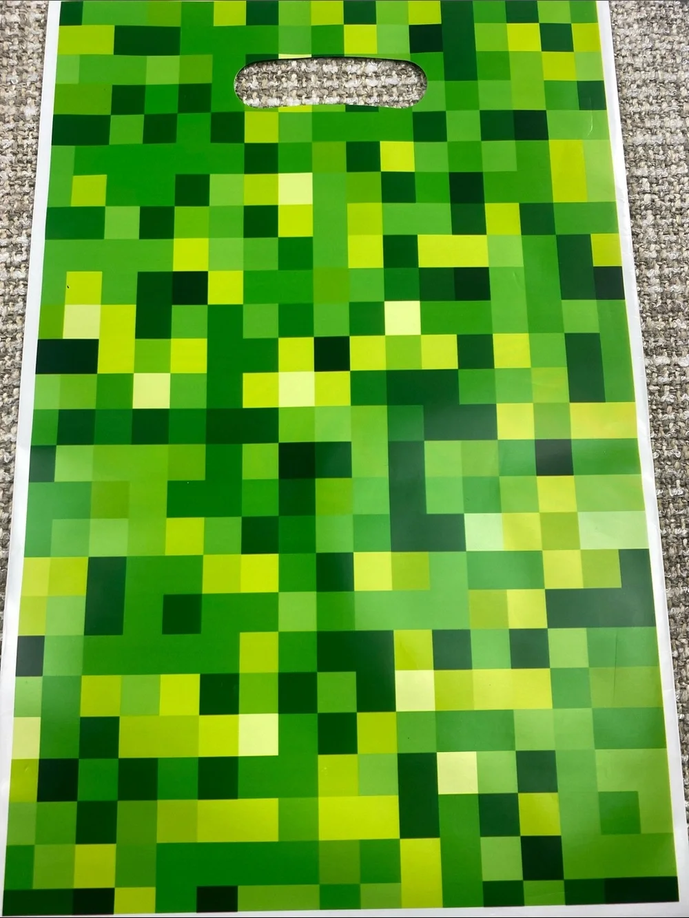 Mine craft Colorful Pixel Pattern party Bags - Green, blue, yellow, red. 50 ct